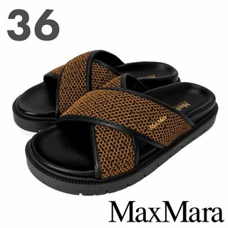 マックスマーラ(Max Mara)の新品 MAX MARA BEACHWEAR ロゴプレート サンダル 36(サンダル)