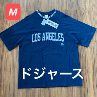 メジャーリーグベースボール(MLB)の新品　レディース　MLB LAドジャース VネックTシャツ ネイビー (Tシャツ(半袖/袖なし))