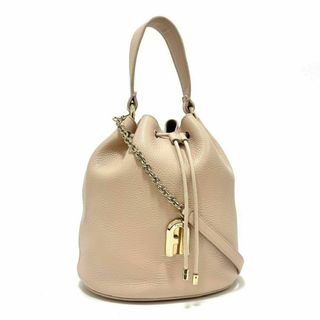 フルラ(FURLA)のフルラ スリーク ハンドバッグ ショルダーバッグ ピンクベージュ レザー 巾着(ショルダーバッグ)