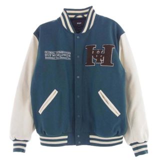 ハフ(HUF)のHUF ハフ HARRISON VARSITY JACKET バーシティ スタジアム ジャケット スタジャン グリーン系 L【中古】(その他)