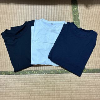 ムジルシリョウヒン(MUJI (無印良品))の@無印良品　鹿の子編み半袖Ｔシャツ　Ｌ　黒・白・ネイビー　3点セット(Tシャツ/カットソー(半袖/袖なし))