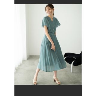 ミッシュマッシュ(MISCH MASCH)のグリーン 半袖 ロングワンピース(ロングワンピース/マキシワンピース)