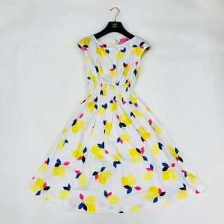 ケイトスペードニューヨーク(kate spade NEW YORK)の1152 kate spade ケイトスペード フレアワンピース ギャザー 総柄(ひざ丈ワンピース)