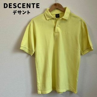DESCENTE デサント ポロシャツ メンズ 半袖 綿100％ イエロー