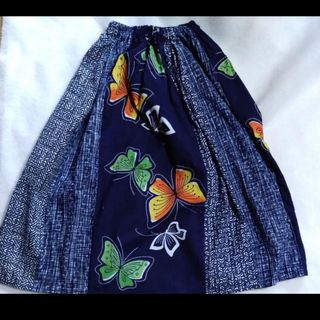 浴衣リメイク　スカート　ハンドメイド(ロングスカート)