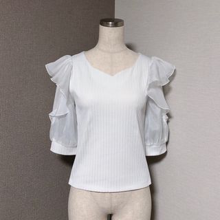 WILLSELECTION - ウィルセレクション フリル シアー 袖 リブ カットソー