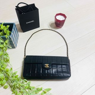 CHANEL - シャネル チョコバー　チェーンショルダーバッグ　ラムスキン　シルバー金具