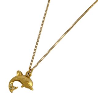 クリスチャンディオール(Christian Dior)のクリスチャンディオール ラインストーン デザイン ネックレス GP 【中古】(ネックレス)