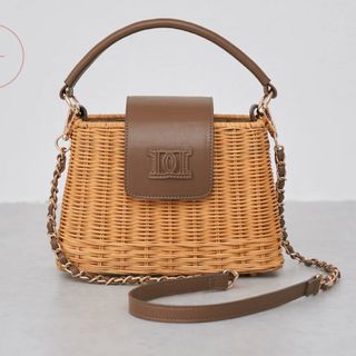 ダーリッチ(Darich)の【一度使用】ロゴレザーラタンバッグ　darich(ショルダーバッグ)