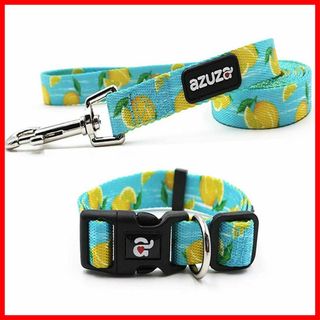 【サイズ:Sサイズ(x1)_色:2#レモン】azuza 犬 首輪 リード セット(犬)