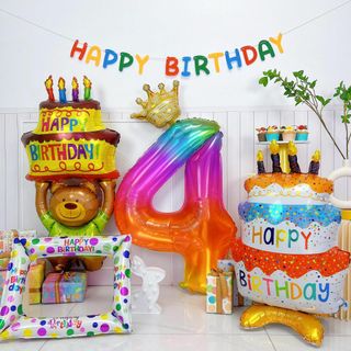 4歳 誕生日 飾り付け 女の子 男の子 大人 パーティーグッズ 誕生日バルーン 