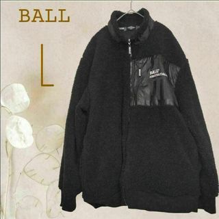 b2050【BALL】フリース ジャケット 黒 L ボア ジップアップ ブルゾン