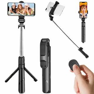 自撮り棒 三脚 Bluetooth セルカ棒 軽量 リモコン付き GoPro 三