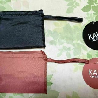 カルディ(KALDI)のカルディエコバッグ　ブラック+オールドローズ　2個セット　KALDI(エコバッグ)