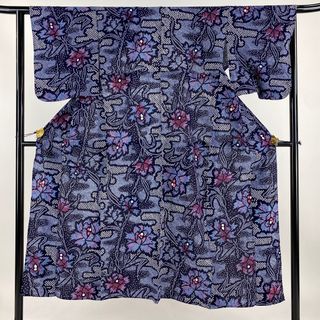 浴衣 身丈146cm 裄丈62.5cm 綿 美品 名品 【中古】(浴衣)