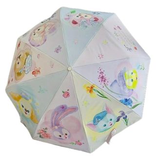 ダッフィーフレンズ　日傘　晴雨兼用　自動　ボタン式　折りたたみ傘　