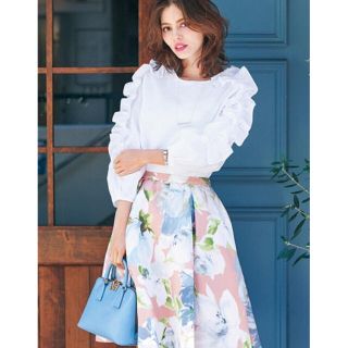 チェスティ(Chesty)のChesty♡Original Flower Skirt ピンク1(ひざ丈スカート)