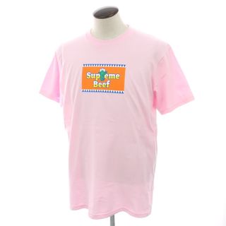 シュプリーム(Supreme)の【中古】シュプリーム Supreme 2025年春夏 Beef Tee コットン クルーネック 半袖Ｔシャツ ライトピンク【サイズL】【メンズ】(Tシャツ/カットソー(半袖/袖なし))