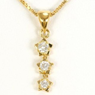 K18 18金 YG イエローゴールド ネックレス ダイヤ 0.20 総重量約4.1g 約40cm ジュエリー 中古 送料無料 新品同様 【中古】【あす楽】 ギフトラッピング無料(ネックレス)