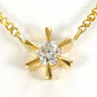 K18 18金 YG イエローゴールド ネックレス ダイヤ 0.13 総重量約2.0g 約41cm ジュエリー 中古 送料無料 新品同様 【中古】【あす楽】 ギフトラッピング無料(ネックレス)