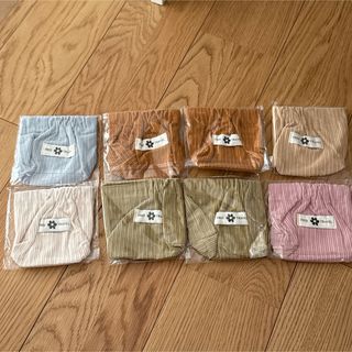 コーデュロイオーガナイザーポーチ　8個セット小型 収納バッグ(ポーチ)