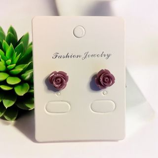 シェルの薔薇のピアス　モーブ薄紫　サージカルステンレス使用　アレルギー対応(ピアス)