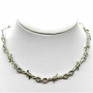 909 有刺鉄線 シルバー ネックレス ストリート ロック パンク 約52㎝(ネックレス)
