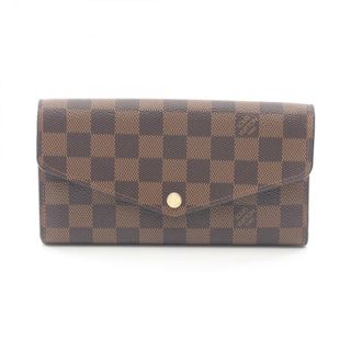 ルイヴィトン(LOUIS VUITTON)のLOUIS VUITTON ルイ・ヴィトン 二つ折り長財布 ポルトフォイユ サラ ダミエエベヌ ローズバレリーヌ(財布)