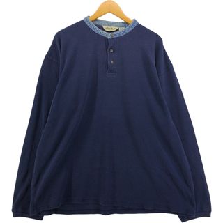 エディーバウアー(Eddie Bauer)の古着 00年代 エディーバウアー Eddie Bauer ヘンリーネック サーマルロンT ワッフル メンズXL相当 /eaa572693(Tシャツ/カットソー(半袖/袖なし))