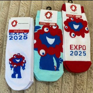 EXPO 2025 ミャクミャク　くつ下　23cm〜25cm 3足セット(キャラクターグッズ)
