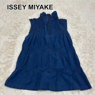 イッセイミヤケ(ISSEY MIYAKE)のISSEY MIYAKE イッセイミヤケ トップス ノースリーブ シワ加工 (カットソー(半袖/袖なし))