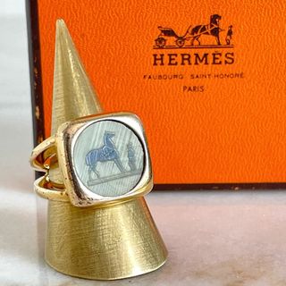 エルメス(HERMES)の5560 HERMES エルメス コロゾ シグネットリング 52 ゴールド 指輪(リング(指輪))