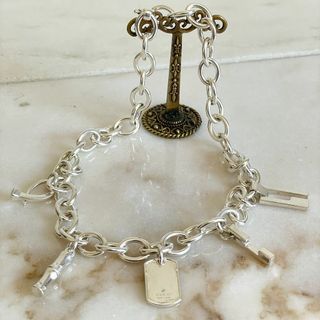 グッチ(GUCCI)の4045 GUCCI グッチ 5チャーム リンクチェーン ネックレス Sv925(ネックレス)