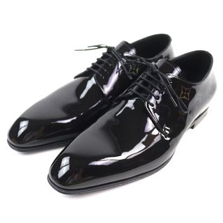 ルイヴィトン(LOUIS VUITTON)の未使用品○LOUIS VUITTON ルイヴィトン LVヴァンドームライン パテントレザー モノグラム レースアップ レザーシューズ ブラック系 6 箱・保存袋付き イタリア製 メンズ(ドレス/ビジネス)