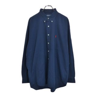RALPH LAUREN ラルフローレン BLAKE ボタンダウン 長袖シャツ ネイビー(メンズ XL)中古 古着 U8706