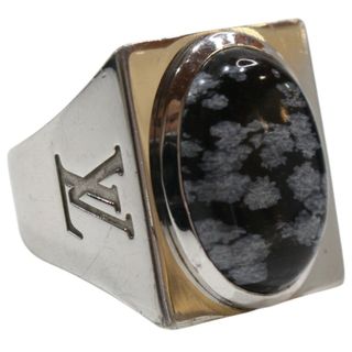 ルイヴィトン(LOUIS VUITTON)のLOUIS VUITTON　ルイ・ヴィトン　シェバリエール スノーフロー リング　M64903　925　サイズM　19号　23.4g　カラーストーン　シルバー　指輪　ジュエリー　アクセサリー　メンズ　ギフト　プレゼント包装可【中古】松山久万ノ台店(リング(指輪))