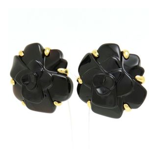 シャネル(CHANEL)のシャネル カメリア オニキス ピアス 750 (K18YG) レディース CHANEL 【中古】 【ジュエリー】(ピアス)
