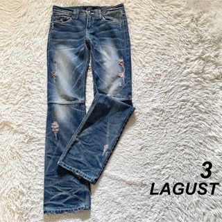 ラガス(LAGUST)のLAGUST デニムパンツ フレアパンツ ダメージ&USED加工品 y2k 3(デニム/ジーンズ)