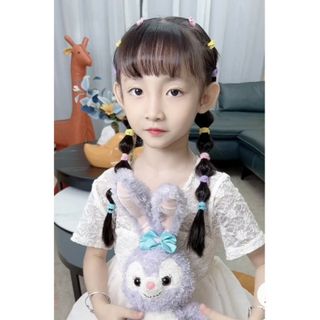 100本（50本・2個セット）　ヘアゴム　キッズ　たまねぎヘア　カラフルゴム(その他)