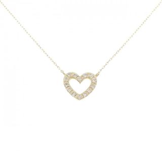 【新品】K10YG ハート ダイヤモンド ネックレス 0.10CT(ネックレス)