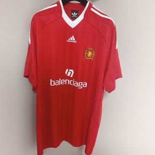 バレンシアガ(BALENCIAGA)のBALENCIAGA adidas uniform tshirt　赤　新品(Tシャツ/カットソー(半袖/袖なし))