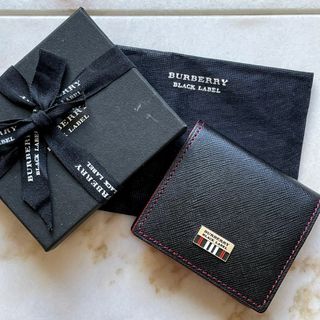 バーバリーブラックレーベル(BURBERRY BLACK LABEL)の1316 BURBERRY バーバリーブラックレーベル レザーコインケース 黒(コインケース/小銭入れ)
