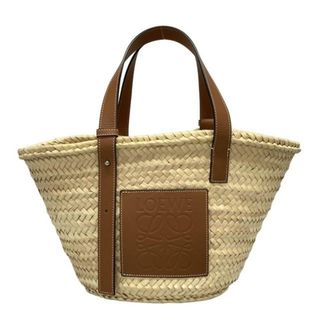ロエベ(LOEWE)のLOEWE(ロエベ) トートバッグ美品  バスケット 327.02.S92 ベージュ×ブラウン かごバッグ レザー(トートバッグ)