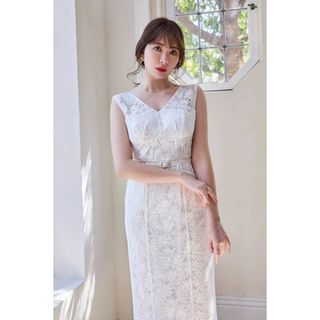 ハーリップトゥ(Her lip to)の【新品】waltz floral lace belted dress(ロングワンピース/マキシワンピース)