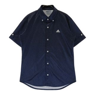 サイズ：M ADIDAS GOLF アディダスゴルフ N57146 半袖シャツ ボタンダウン ドット柄 ネイビー系 [240101496880] ゴルフウェア メンズ ストスト