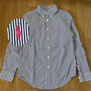 ラルフローレン(Ralph Lauren)のラルフローレン❣️美品✨長袖シャツ　ストライプ　ポニー刺繍　ボタンダウン　145(ドレス/フォーマル)