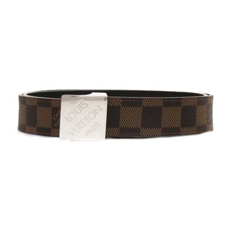 ルイヴィトン(LOUIS VUITTON)の美品 ルイ ヴィトン ダミエ サンチュール キャレ CT0016ダミエキャンバス ダミエエベヌ LV 0361 茶 ベルト【中古】LOUIS VUITTON(ベルト)