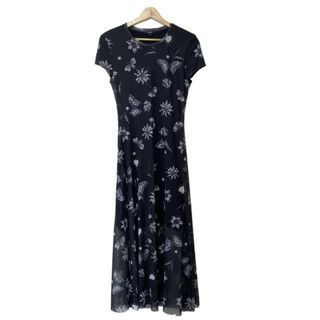Desigual(デシグアル) ワンピース サイズS レディース - 黒×白 クルーネック/半袖/ロング/花柄