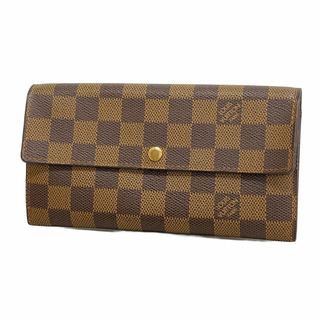ルイヴィトン(LOUIS VUITTON)の【5gd5336-h】ルイヴィトン 長財布 ダミエ ポルトモネクレディ N61726  エベヌ【中古】レディース(財布)