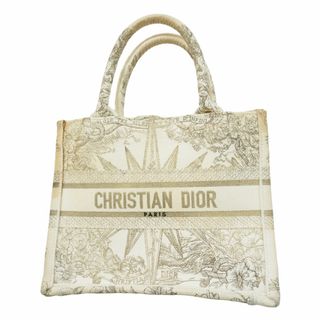 クリスチャンディオール(Christian Dior)の【5gd5480-h】クリスチャンディオール トートバッグ ブックトート キャンバス アイボリー ゴールド【中古】レディース(トートバッグ)